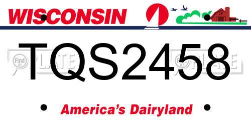 TQS2458 Wisconsin License Plate
