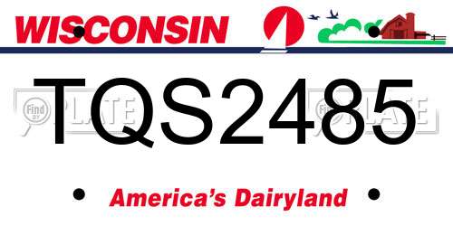 TQS2485 Wisconsin License Plate
