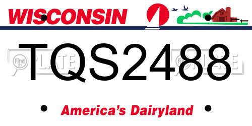 TQS2488 Wisconsin License Plate