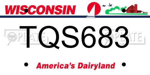TQS683 Wisconsin License Plate