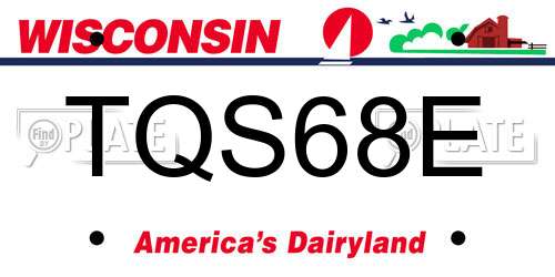 TQS68E Wisconsin License Plate