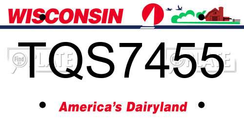 TQS7455 Wisconsin License Plate