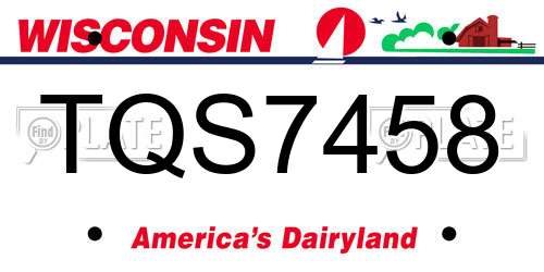 TQS7458 Wisconsin License Plate
