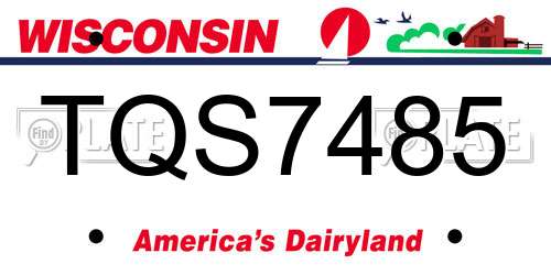 TQS7485 Wisconsin License Plate