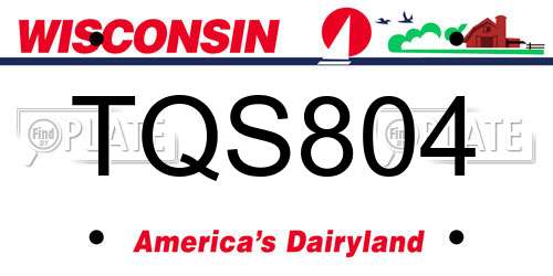 TQS804 Wisconsin License Plate