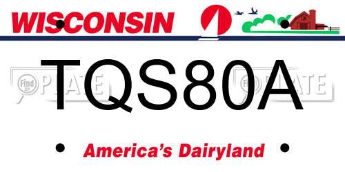 TQS80A Wisconsin License Plate