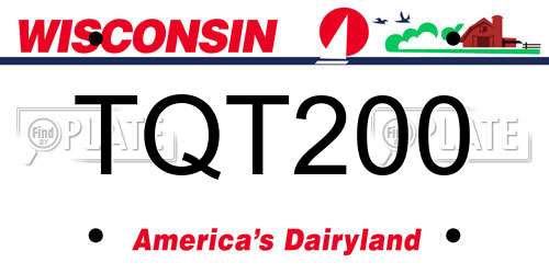 TQT200 Wisconsin License Plate