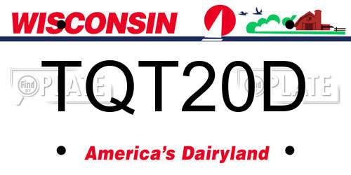 TQT20D Wisconsin License Plate