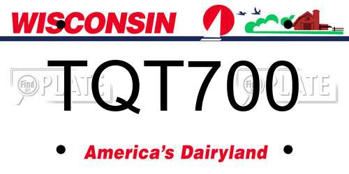 TQT700 Wisconsin License Plate