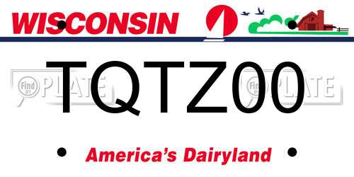 TQTZ00 Wisconsin License Plate
