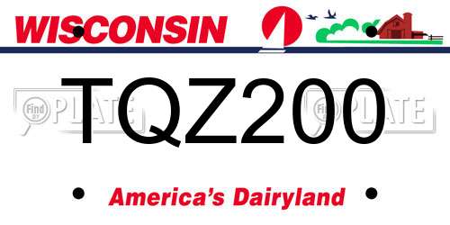 TQZ200 Wisconsin License Plate