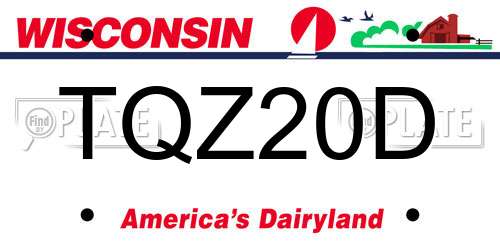 TQZ20D Wisconsin License Plate