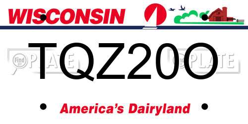 TQZ20O Wisconsin License Plate