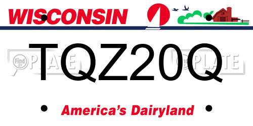 TQZ20Q Wisconsin License Plate