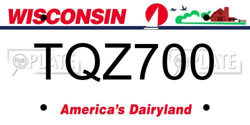 TQZ700 Wisconsin License Plate