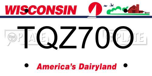 TQZ70O Wisconsin License Plate