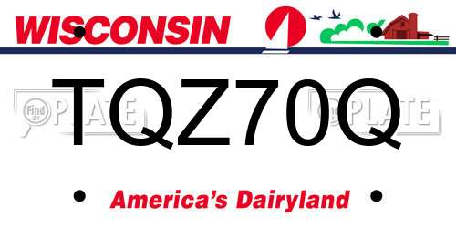 TQZ70Q Wisconsin License Plate