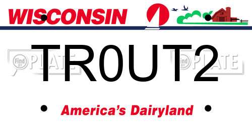 TR0UT2 Wisconsin License Plate