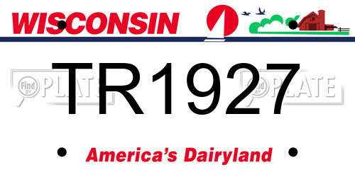 TR1927 Wisconsin License Plate