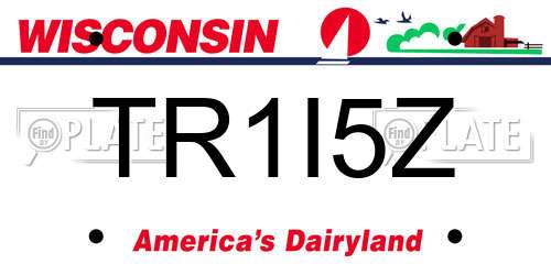TR1I5Z Wisconsin License Plate