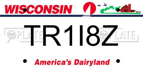 TR1I8Z Wisconsin License Plate