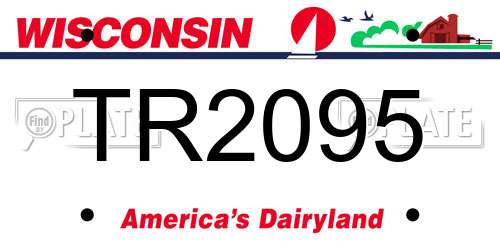 TR2095 Wisconsin License Plate