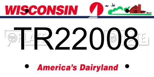 TR22008 Wisconsin License Plate