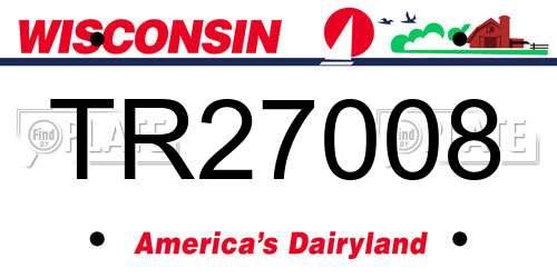 TR27008 Wisconsin License Plate