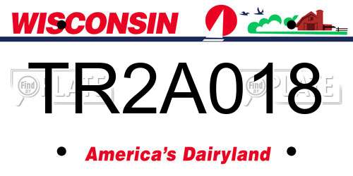 TR2A018 Wisconsin License Plate