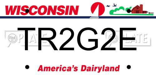 TR2G2E Wisconsin License Plate