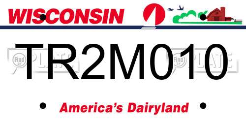 TR2M010 Wisconsin License Plate