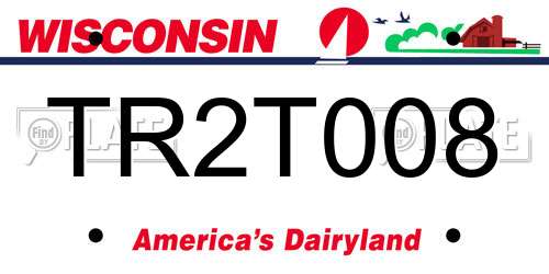 TR2T008 Wisconsin License Plate