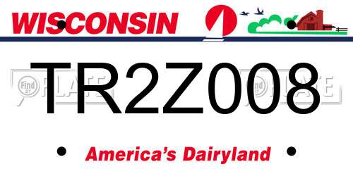 TR2Z008 Wisconsin License Plate
