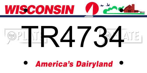 TR4734 Wisconsin License Plate