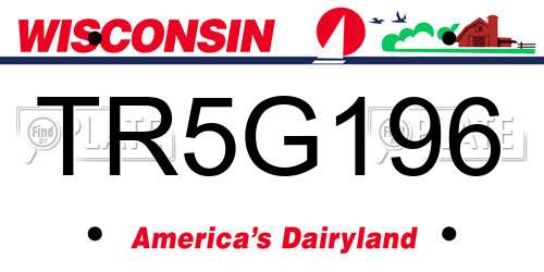 TR5G196 Wisconsin License Plate