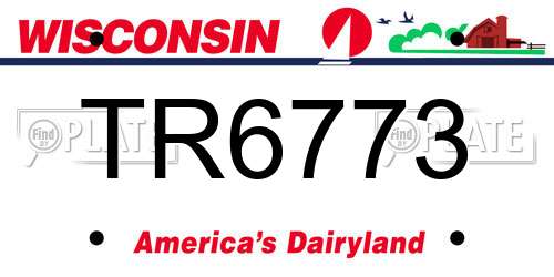 TR6773 Wisconsin License Plate