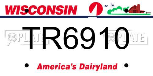 TR6910 Wisconsin License Plate