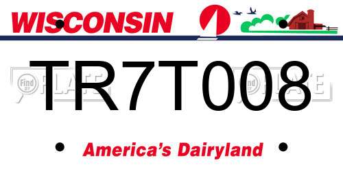 TR7T008 Wisconsin License Plate