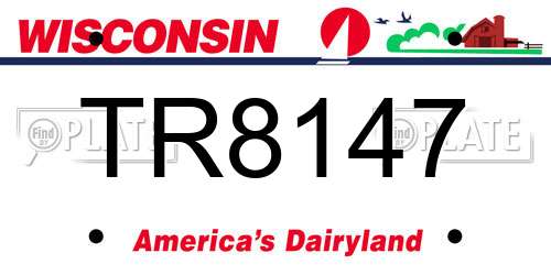TR8147 Wisconsin License Plate