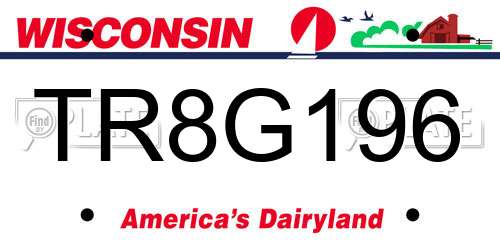 TR8G196 Wisconsin License Plate