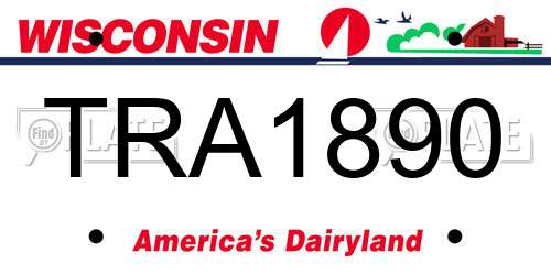TRA1890 Wisconsin License Plate