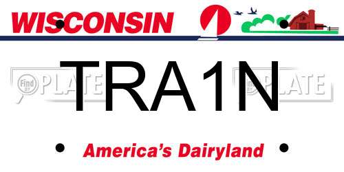 TRA1N Wisconsin License Plate