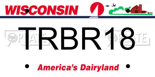 TRBR18 Wisconsin License Plate
