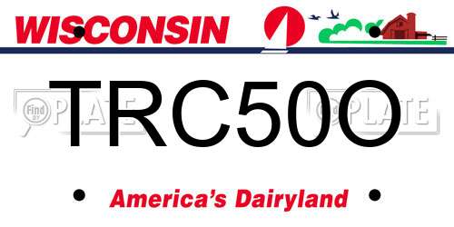 TRC50O Wisconsin License Plate