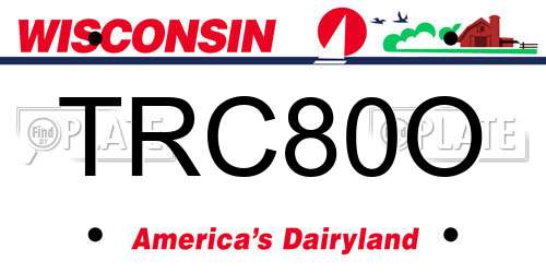 TRC80O Wisconsin License Plate