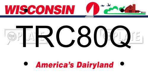 TRC80Q Wisconsin License Plate