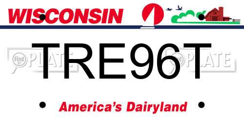 TRE96T Wisconsin License Plate