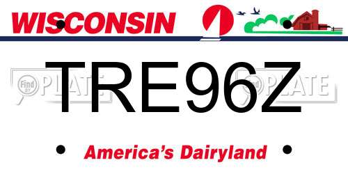TRE96Z Wisconsin License Plate