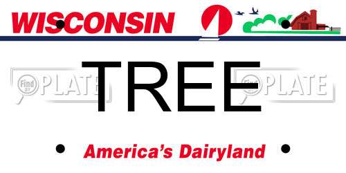 TREE Wisconsin License Plate
