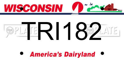 TRI182 Wisconsin License Plate